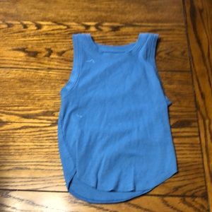 Cute woman’s blue tank top